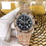 Perfect Replica Audemars Piguet Royal Oak Offshore Rose Gold Diamonds Watch - Super Quality